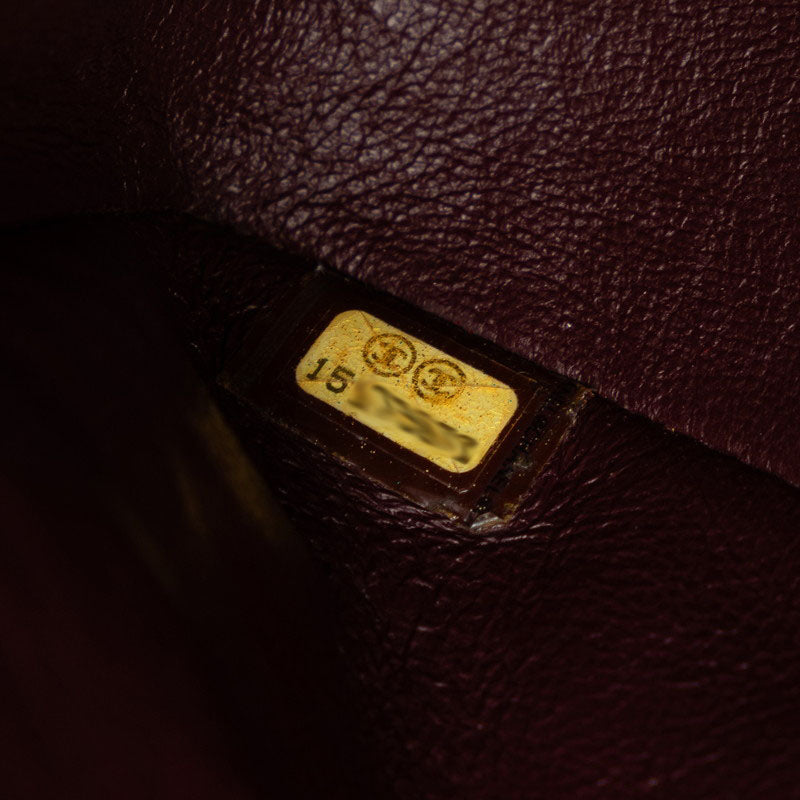 Chanel Matlasse 25 Coco Mark Double Flap Silver Metal Fittings Chain Shoulder Bag Black Caviar Skin