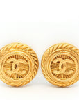 Boucles d'oreilles clips rondes Chanel Cocomark Rosette vintage