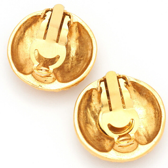 Chanel Vintage Coco Mark Gold Earrings Accessories - 2 Pieces
