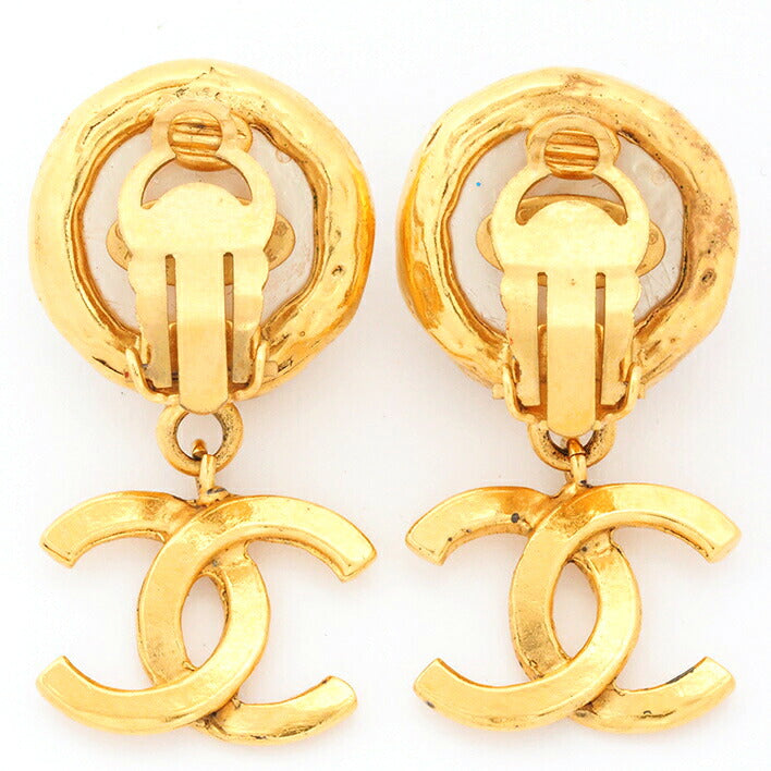 Vintage Chanel Coco Mark Large Mabe Pearl Clip-On Earrings