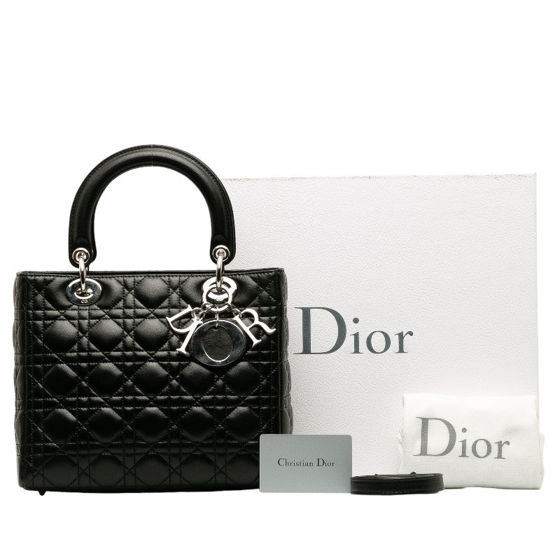 Dior Lady  Handbag Black G Leather  Dior