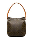 Louis Vuitton Monogram Looping Tote Shoulder Bag PVC/Leather Brown M51145
