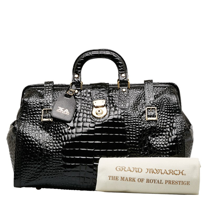 Misso Grand Monark Crocodile Pressing Handbag Boston Bag Golf Bag Black Emmeline Ladies Mizuno
