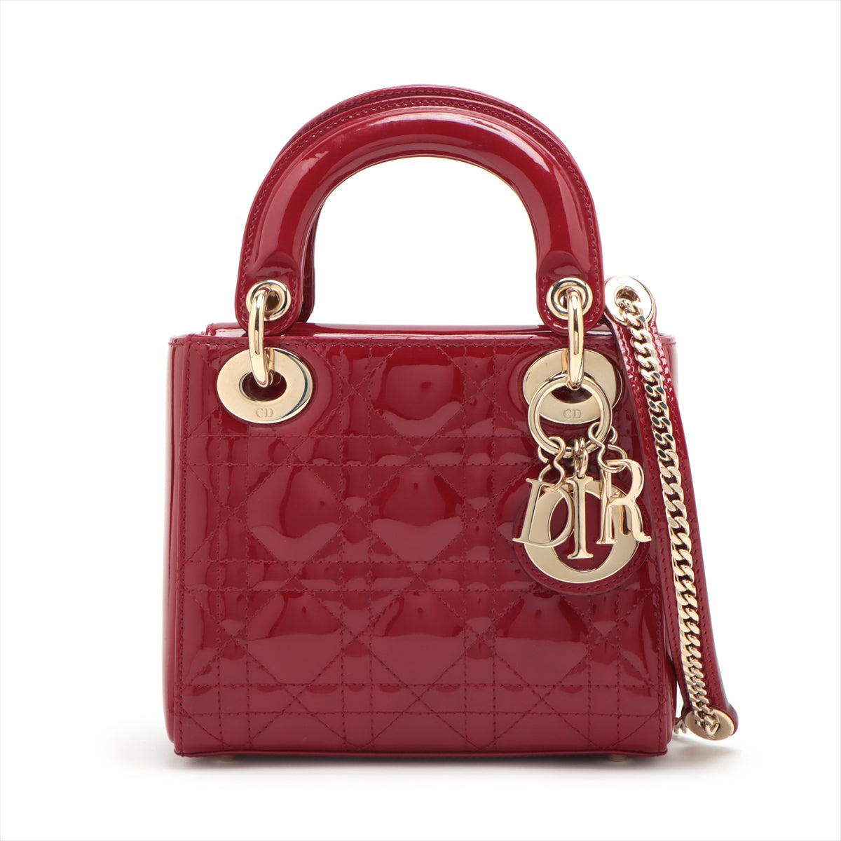 Christian Dior  Dior Mini Canaveral Patent Leather 2WAY Handbag Red Dove