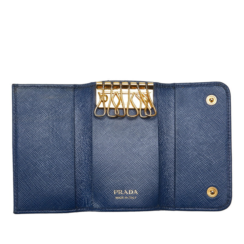 Prada Sapphiano Keycase 1PG222 Blue Leather  Prada