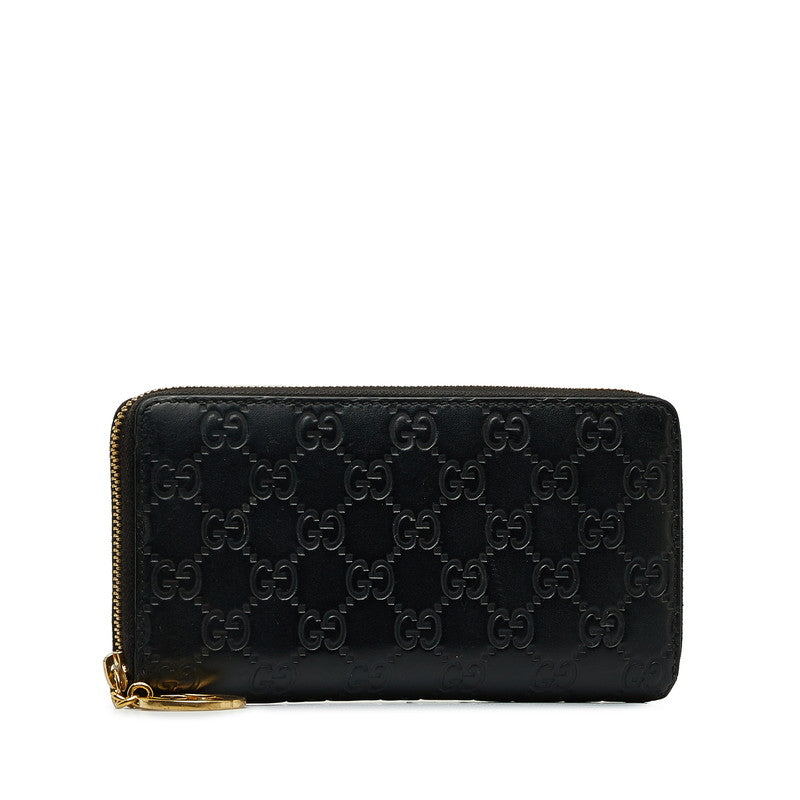 Gucci GG Charm Round Fashner Long Wallet 409342 Black Leather Ladies Gucci