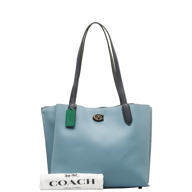 Coach Willow Colour Block Handbag C0692 Light Blue Leather  Coach