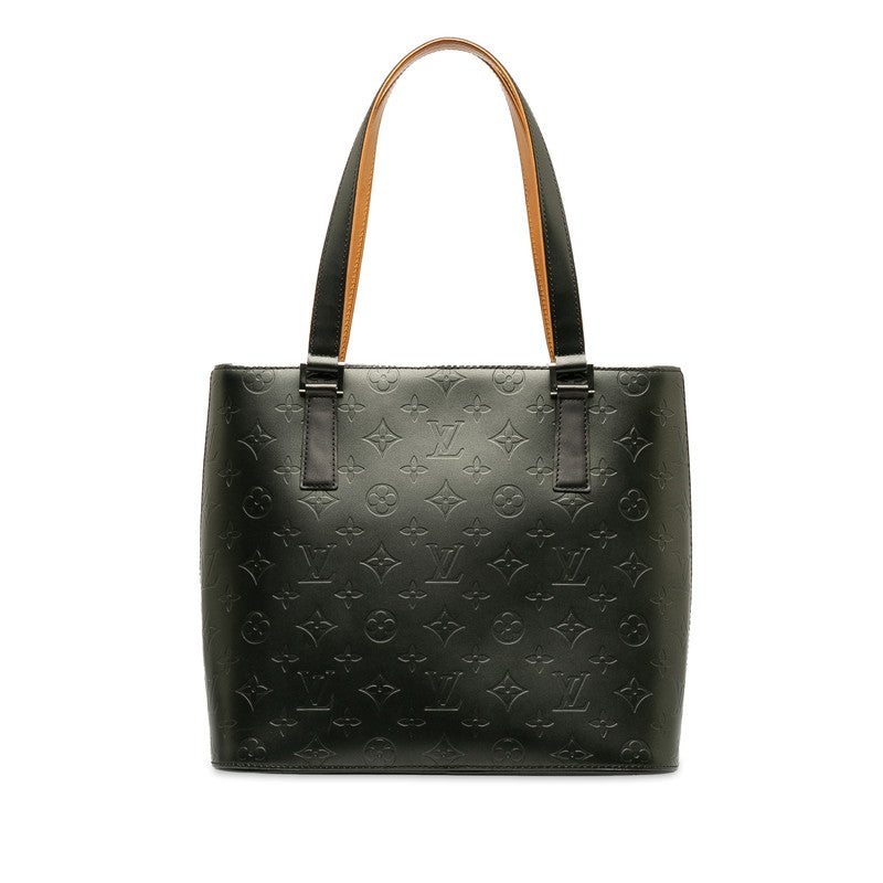 Louis Vuitton Monogram Matt Stockton Shoulder Bag M55112 Noir Black Leather Lady Louis Vuitton