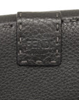 Fendi Pequebu Seleria Silver Tools Long Wallet Gray Leather Ladies Fendi
