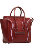 Celine Luggage Micro Handbag Red Calf Leather