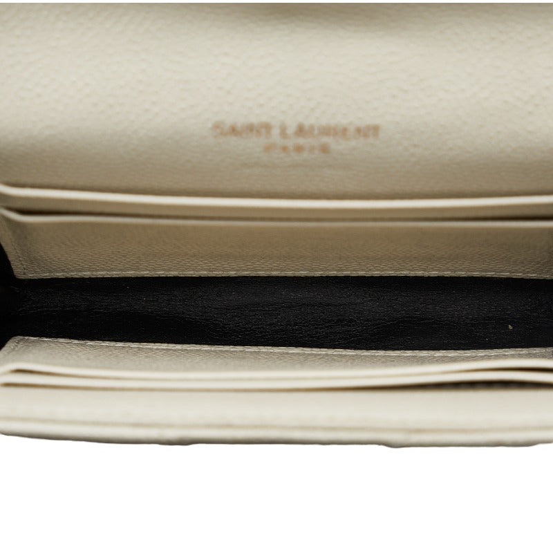 Saint Laurent Envelope Wallet in Grained Leather Ivory