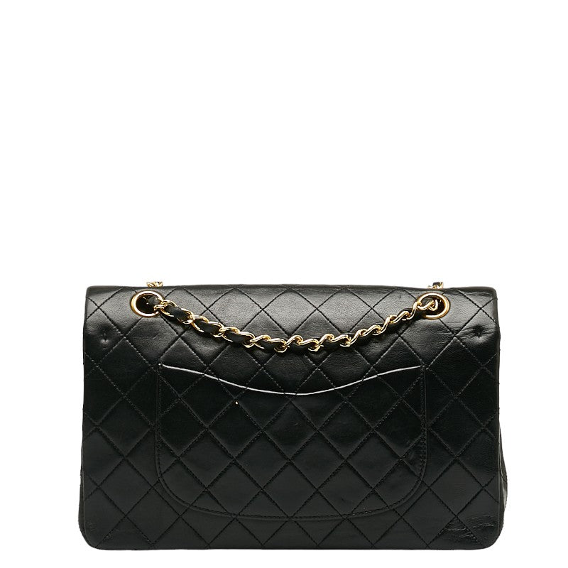 Chanel Matrases 25 Double Flap Chain houlder Bag Black Leather  Chanel