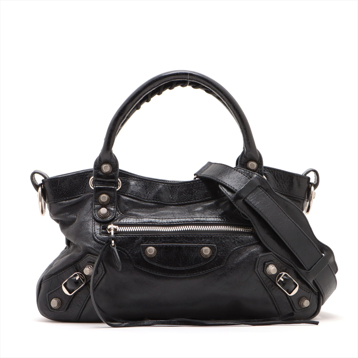 BALENCIAGA The First Handbag in Leather Black 240577 女士