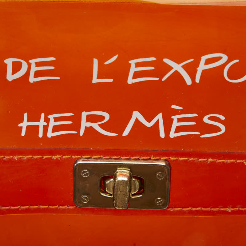 Hermes Excursion to Wonderland, Hermes Limited 1998 Vinyl Kelly Handbag Clear Bag Orange Vinyl  Hermes [HERME] [GNC ]