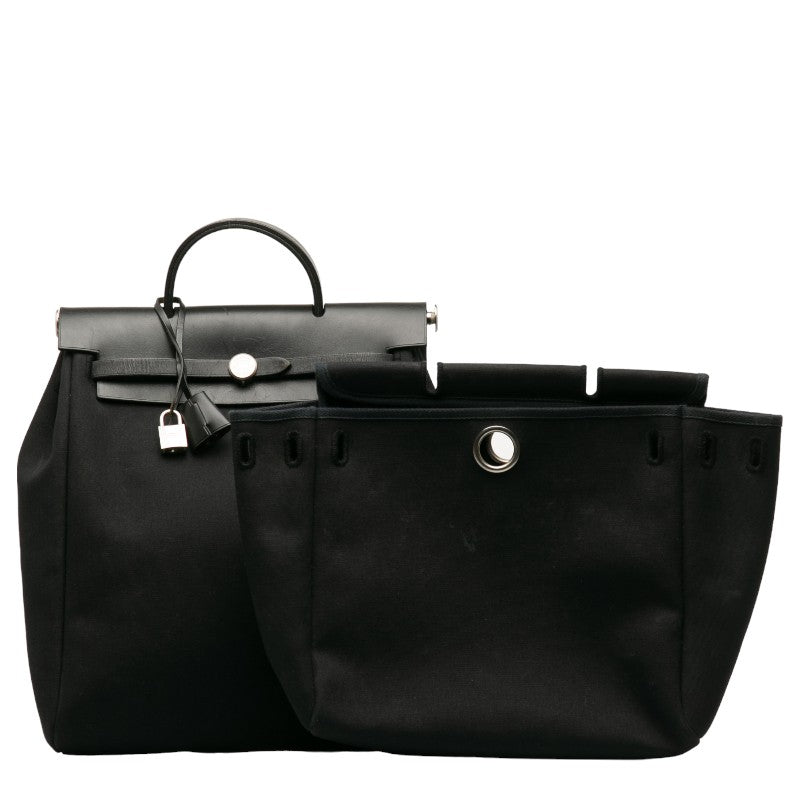 Hermès Lux Daypack 帆布/皮革 黑色