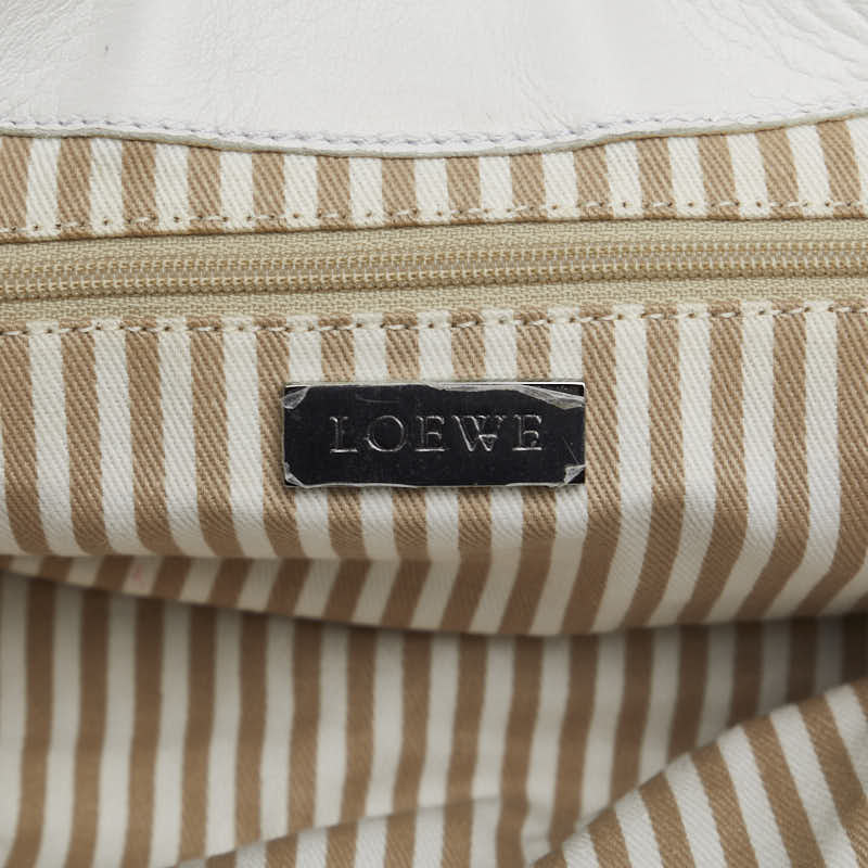 Loewe Anagram One-Shoulder Bag White Leather  LOEWE