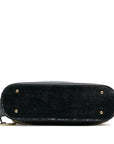 Burberry Nova Check  Handbag Black Beige Leather Canvas