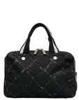 Chanel Old Travel Line Handbags Mini Boston Bag Black Nylon Ladies Chanel