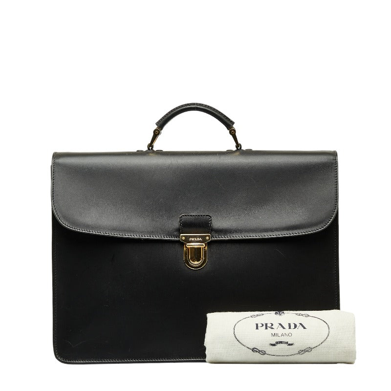 Prada Gold Business Bag Briefcase Paper Bag Black Leather Men Prada Livestream