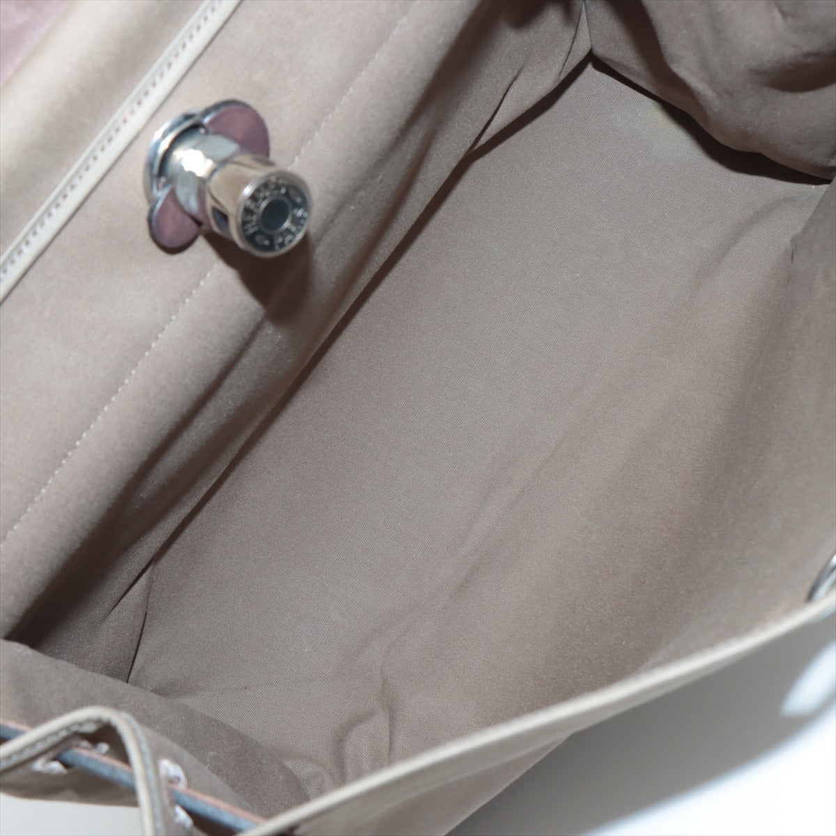 Hermès Herbag MM Handbag Shoulder Bag Khaki Silver N:2010