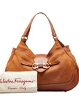 Salvatore Ferragamo Salvatore Ferragamo Gantsini Handbags Sweat/Leather Brown Ladies Sweat