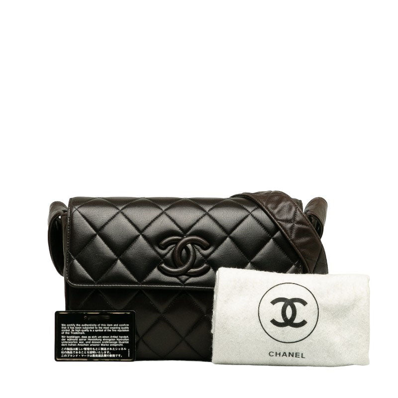 Chanel mattresses Cocomark sloping shoulder bag brown ram s ladies CHANEL