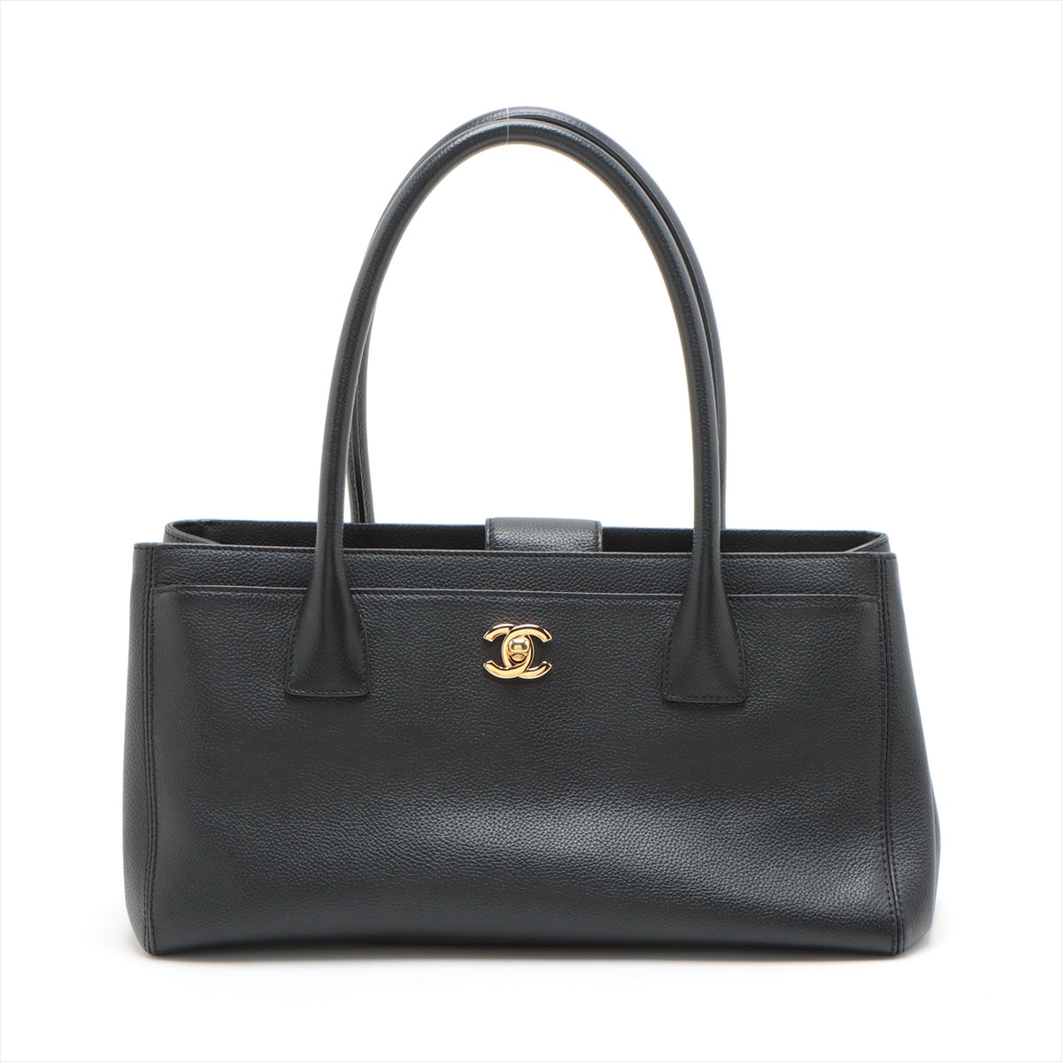 Chanel Executive Leather Tote Bag Black Gold  17th