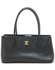 Chanel Executive Leather Tote Bag Black Gold  17th