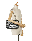 Chanel 19 Cruise Collection LA PAUSA Chain Shoulder Bag Black White PVC Leather