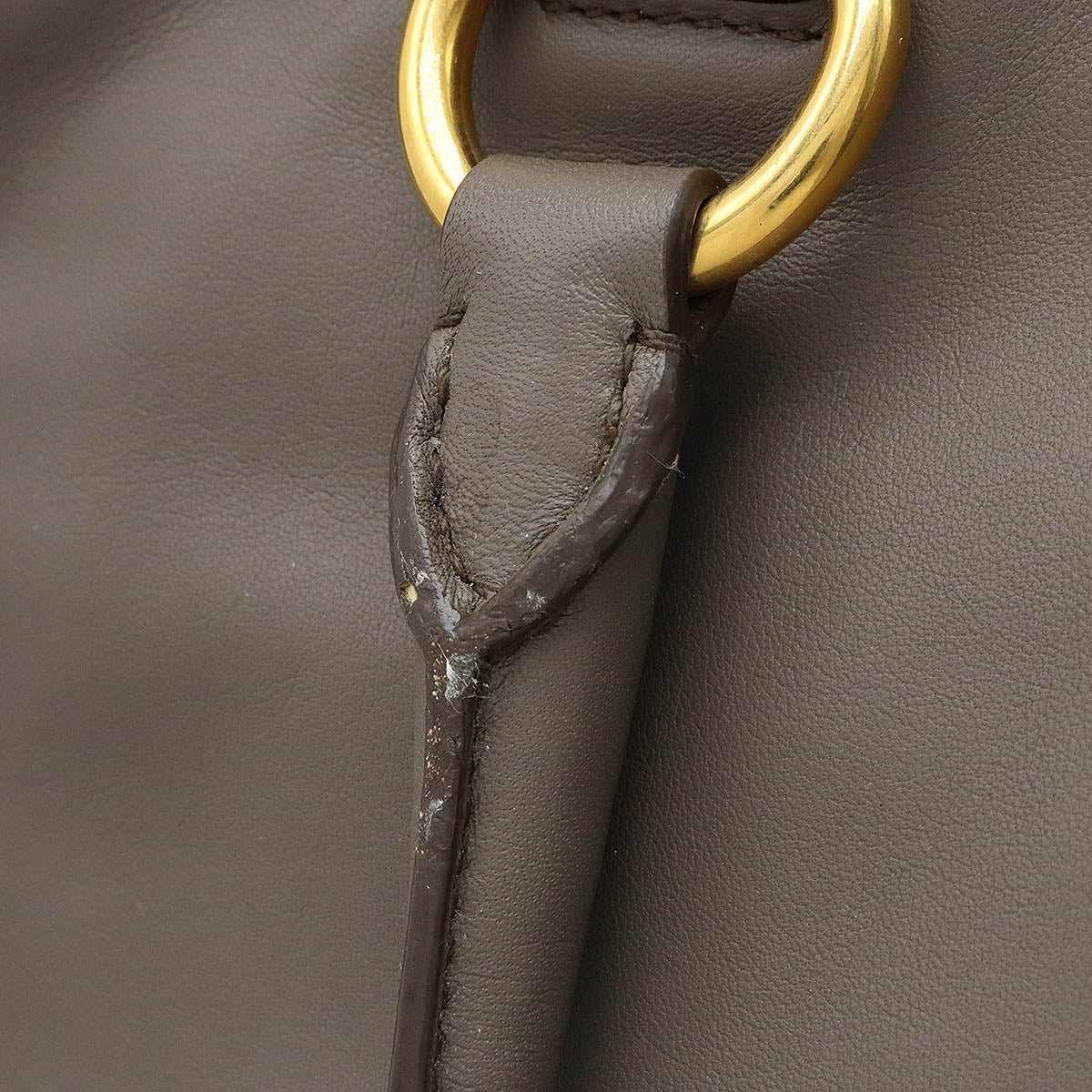PRADA Soft Calf Leather Handbag Shoulder Bag Grey BN2103