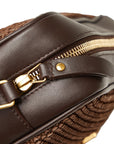Saint Laurent Cassandra Tassel  Shoulder Bag 612542 Brown Raffia Leather