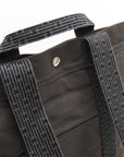 Hermes Airline Sack AdMM Rucksack Backpack Shoulder Bag Canvas Grey Blumin
