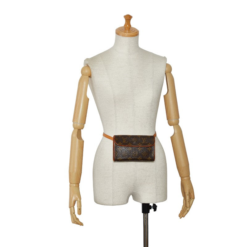 Louis Vuitton Monogram Poschet Florentine Body Bag West Bag M51855 Brown PVC Leather  Louis Vuitton