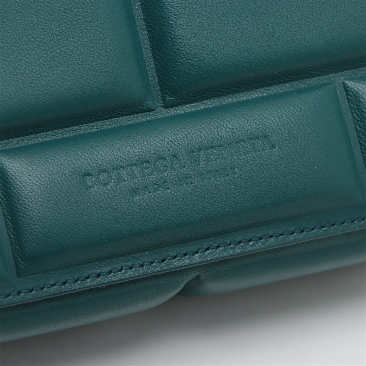 Bottega Veneta Block Leather Shoulder Bag Blue Green