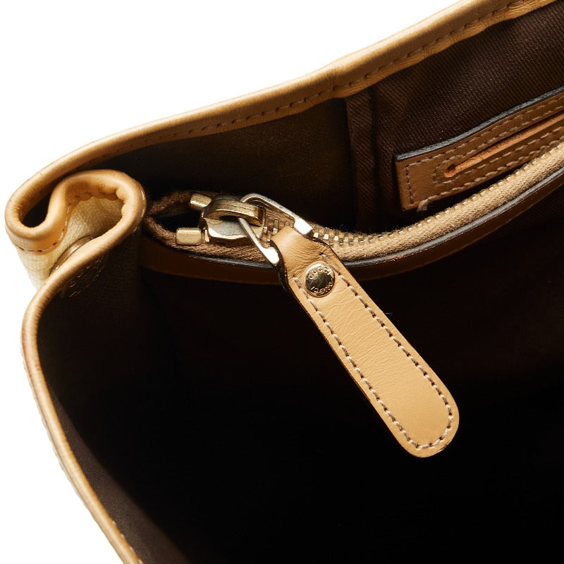 GUCCI Supreme Tote Handbag 223668 PVC/Leather Beige Cream Ladies