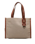 Burberry Check Tote Bag Brown Leather  BURBERRY