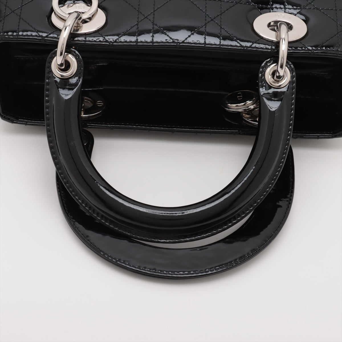 Christian Dior  Dior Lady Patent Leather 2WAY Handbag Black