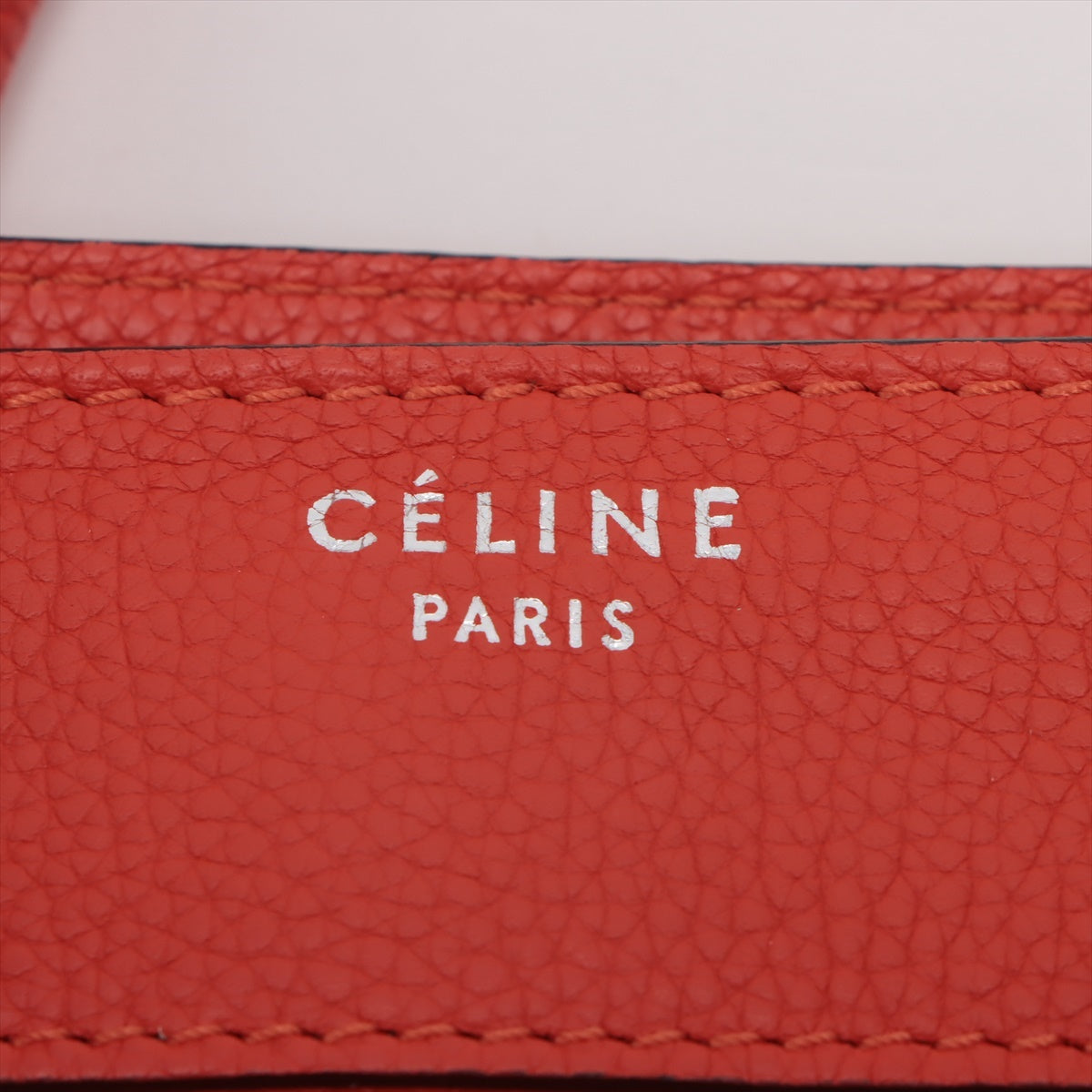 Celine Luggage Micro 手提包 橙色小牛皮