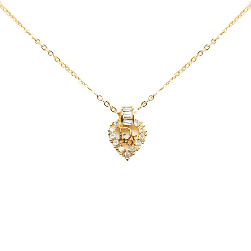 CHRISTIAN DIOR Vintage Logo Necklace in Gold Plating Ladies