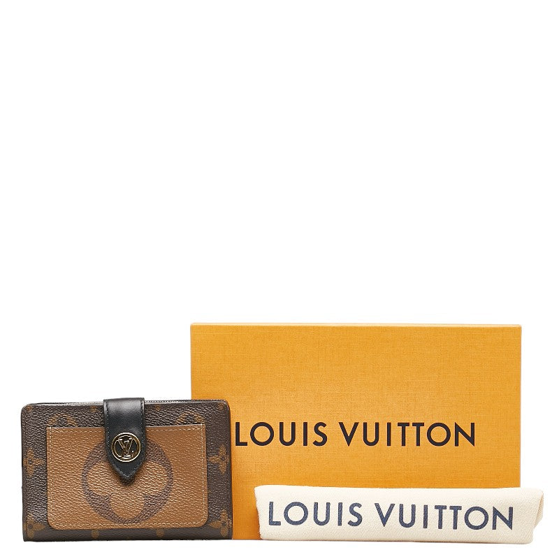 Louis Vuitton Monogram Giant Reverse Portfolio Juliet Double Folded Wallet M69432 Marlon Brown PVC Leather  Louis Vuitton