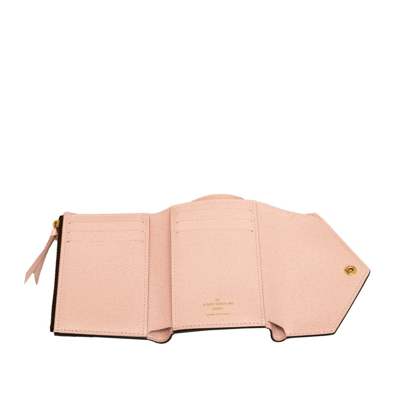 Louis Vuitton Monogram M62360 Three Folded Wallet PVC/Leather Rose Valerie Brown Ladies Parisian