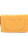 CHANEL Wallet on Chain in Patent Yellow