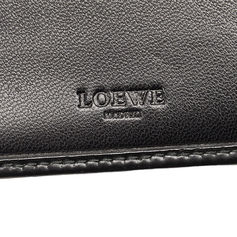 LOEWE LOEWE Anagram Two Folded Wallet Leather Black Ladies