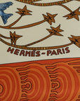 Hermes Carré 90 Les Legendes de l'Arbre Tree Legends carf Beige Marche Silk  Hermes