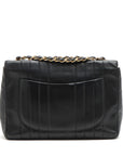 Chanel Deca Mademoiselle  Single Flap Double Chain Bag Black Gold  1st