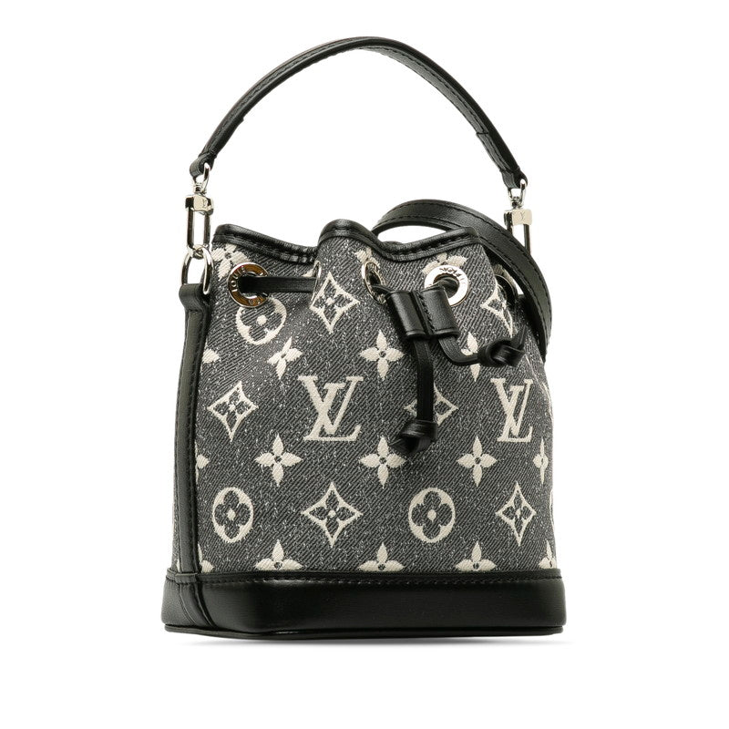 Louis Vuitton Jacquard Monogram Nano Noe Bag M46449 Shoulder Bag Grey Black