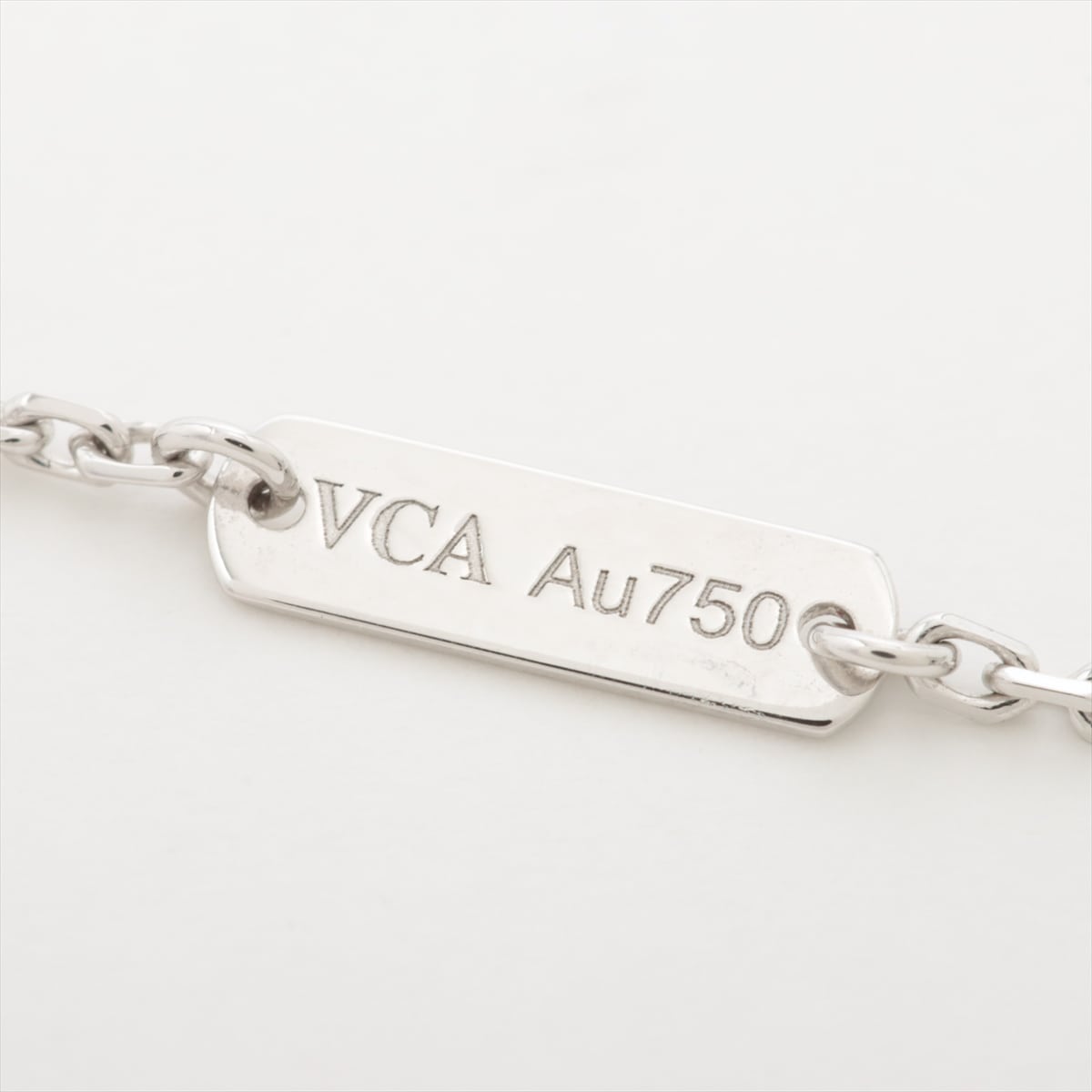 Vancliffe &amp; Arpels vintage Alhambra Seabler Diamond Necklace 750 (WG) 6.9g