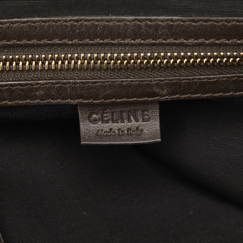 Celine Handbags 2WAY Black Brown Leather Ladies Celine