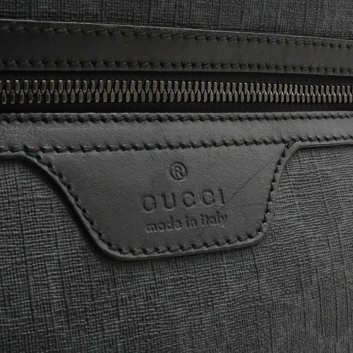GUCCI Gucci GG Spring GG Plus Shoulder Bag Pulled PVC Leather Black Dark Grey Silver  387514 Blumin