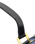 BVLGARI  B-ZERO1 Beezeroun Logomania Handbag Rollery Round Denim Canvas Leather Blue Black Gold  Black Gold Blumine/Mosaic Quality